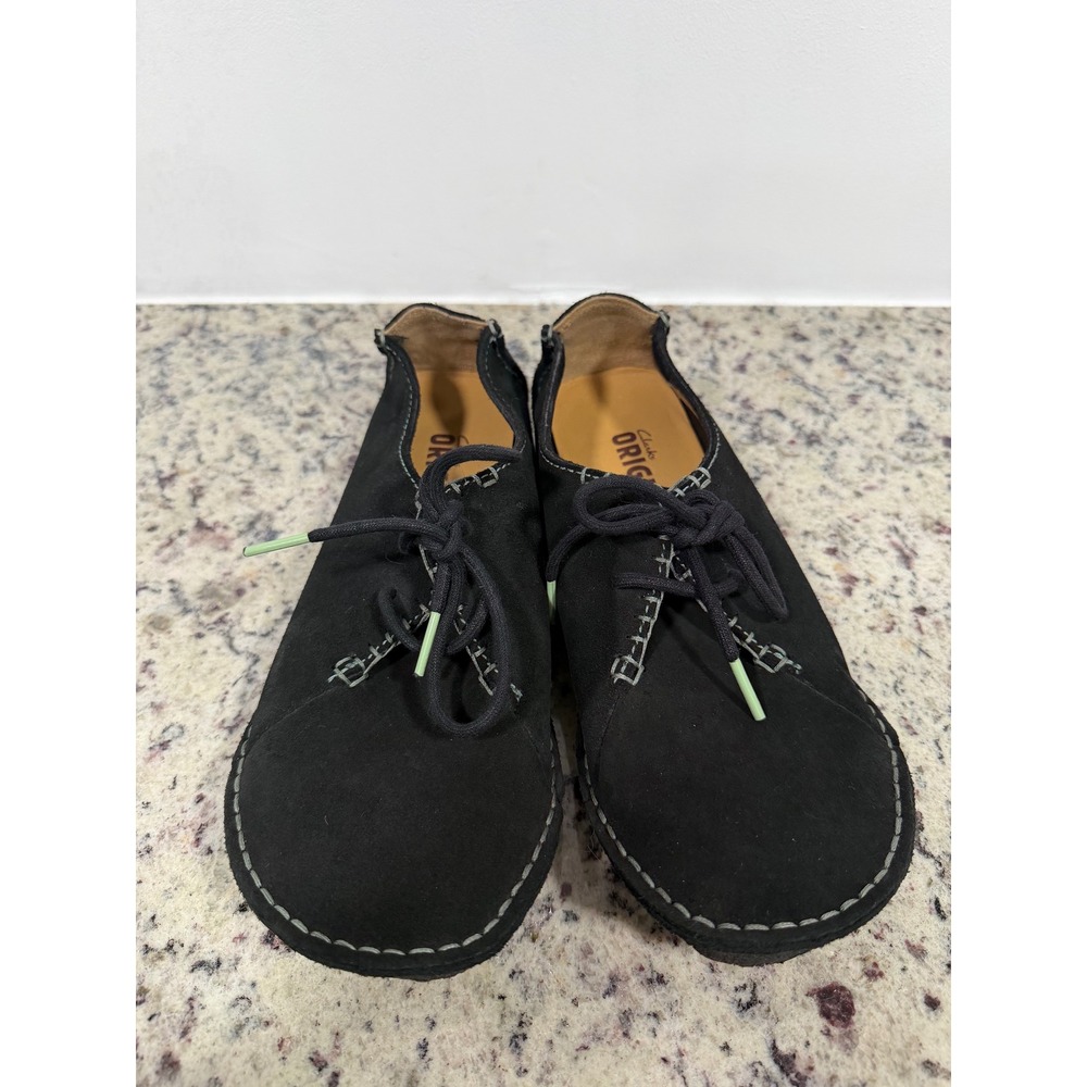 Clarks‎ Originals Trek Mule Black Suede Lace Up Shoes  Womens 8M